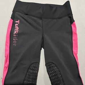 TuffRider Kids Black and Pink Leggings
